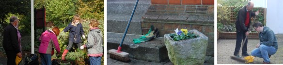 helping with the church gardens