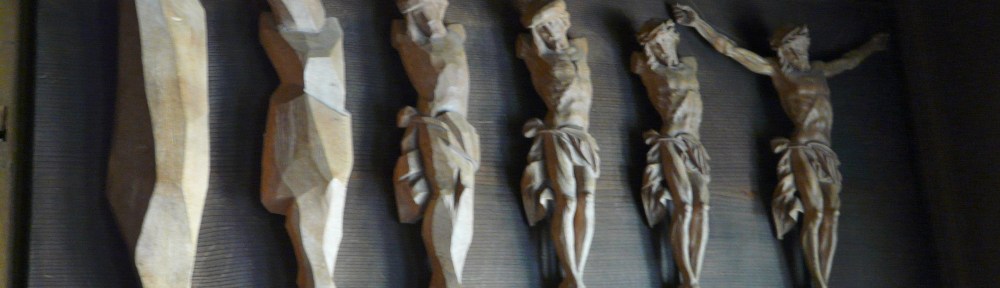 Wood sculpture of Crucified Christ Oberammagau Museum