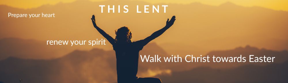 Person sitting on a mountain in praise